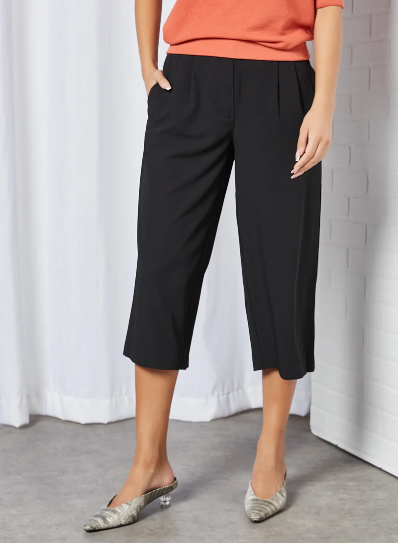 ONLY Button Detailed Culottes Black