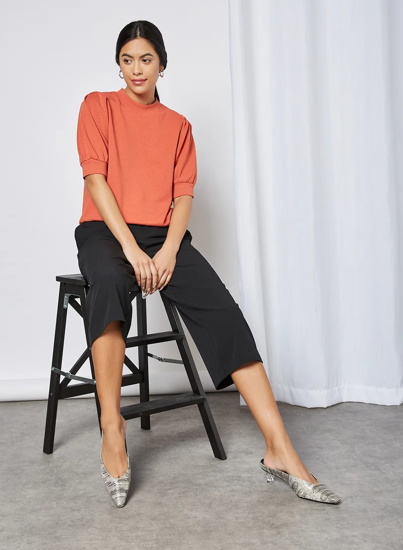 ONLY Button Detailed Culottes Black