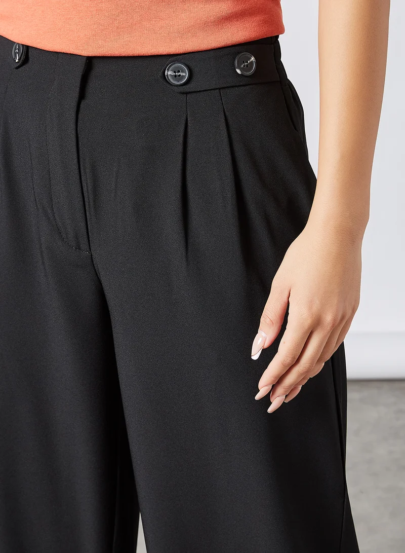 ONLY Button Detailed Culottes Black