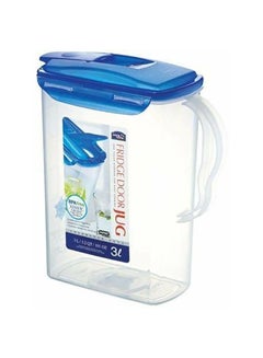 LocknLock Fridge Door Plastic Water Jug Clear/Blue 3Liters  - Image 1