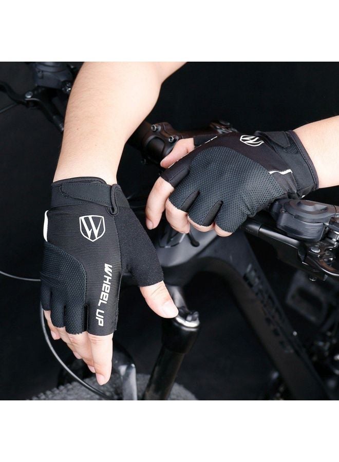 wheel up - Pair Of Anti-Slip Half-Finger Cycling Gloves L - Image 1