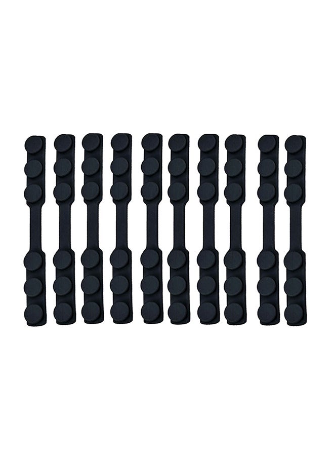 10-Piece Adjustable Anti-Slip Mask Strap Extension Ear Hook Set Black - Image 1