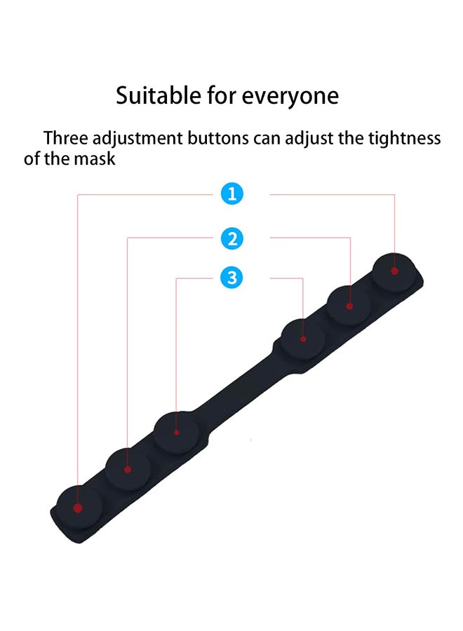 10-Piece Adjustable Anti-Slip Mask Strap Extension Ear Hook Set Black - Image 4