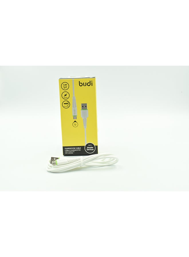 بودي كابل شحن ومزامنة البيانات بمنفذ Micro USB أبيض/أخضر
