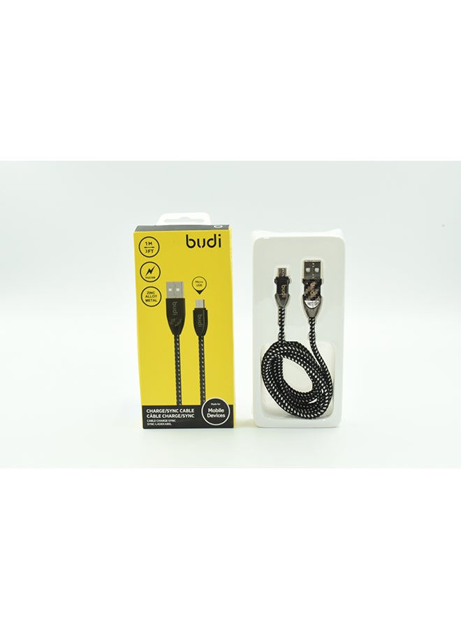 بودي كابل شحن ومزامنة البيانات بمنفذ Micro USB أسود