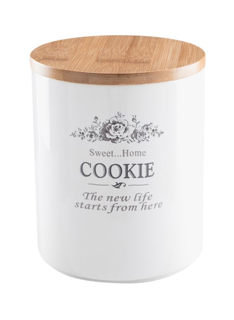 Sweet Home Cookie Canister White/Beige 14x17x14cm