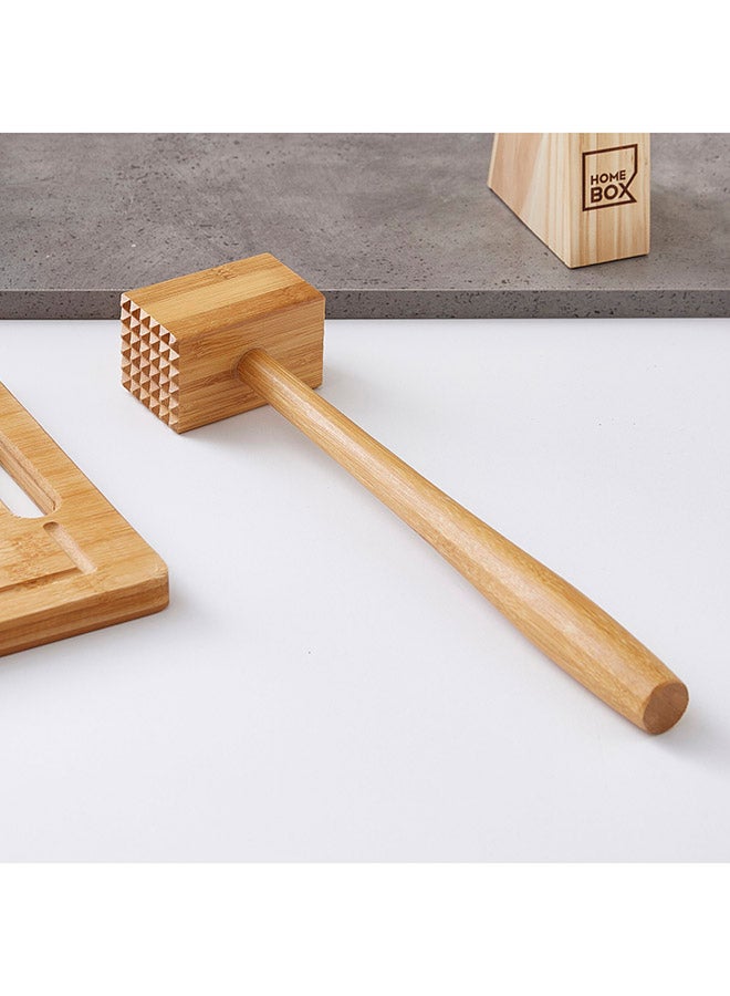 Home Box Bamboo Meat Tenderizer Beige 35cm - Image 2