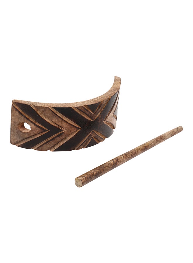 هوم بوكس مثبّت ستائر لكوتا من خشب المانجو 18x5.5سم بني/أسود 5.5 x 18سم  - Image 4
