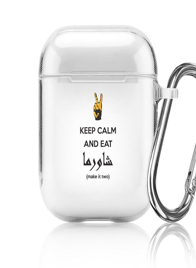 Stylizedd Keep Calm And Eat Printed Case Cover For Apple AirPods 1/2 Multi Color  - Image 1