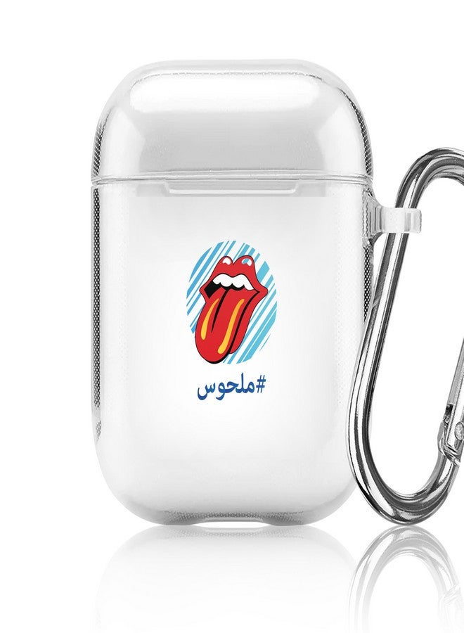 ستايلايزد غطاء حماية بطبعة كلمة "ملحوس" لسماعات أبل آيربودز 1/2 متعدد الألوان - Image 1