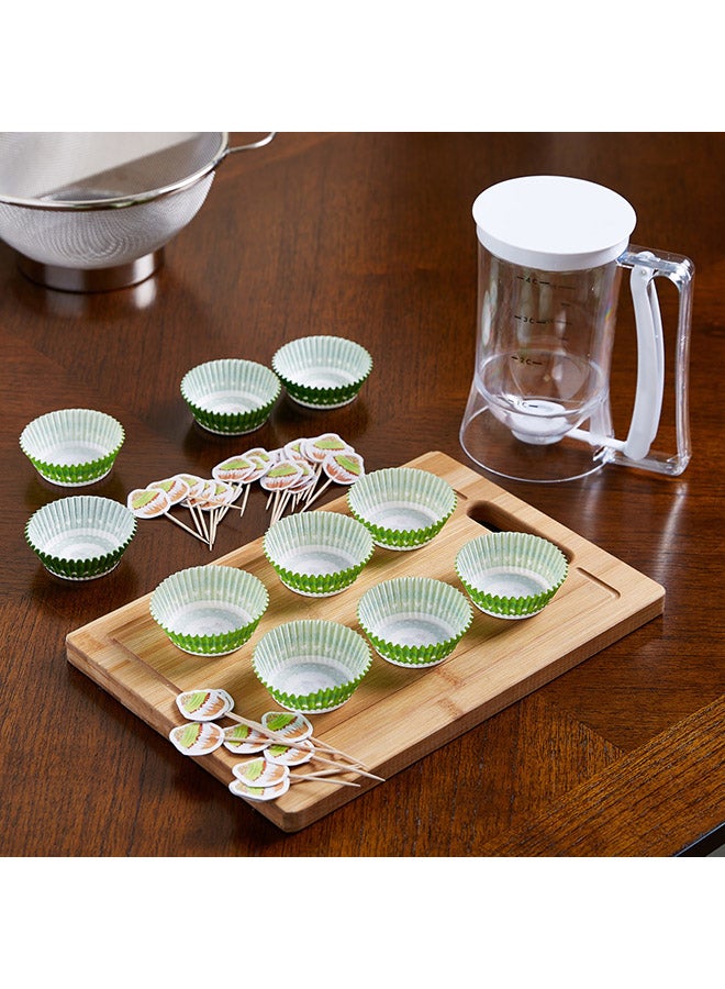 Home Box Set Of 60 Cup Cake Liners Green/White/Orange 13centimeter - Image 4