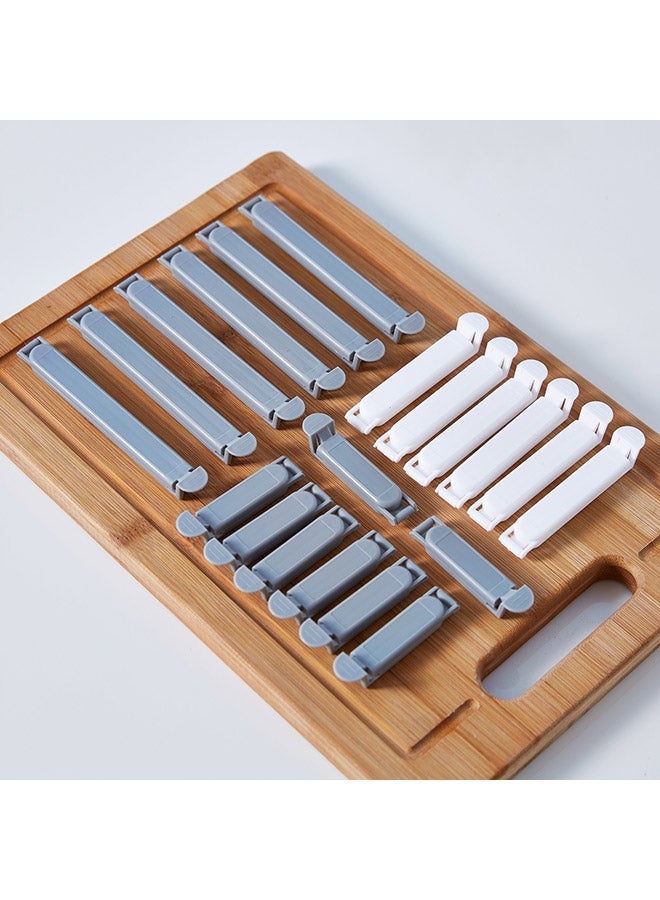 هوم بوكس مجموعة مشابك قفل أكياس مكونة من 20 قطعة رمادي / أبيض - Image 3