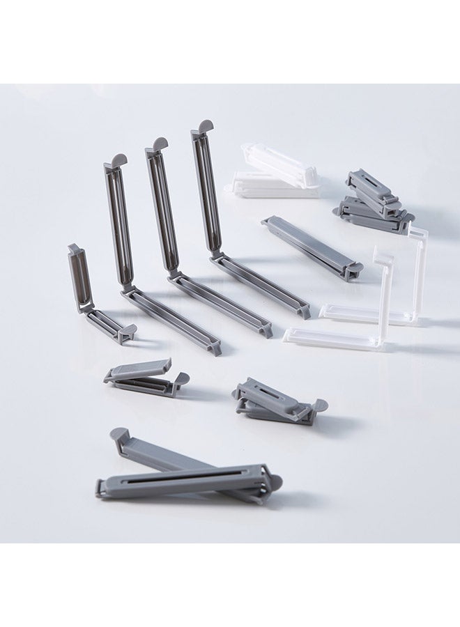 هوم بوكس مجموعة مشابك قفل أكياس مكونة من 20 قطعة رمادي / أبيض - Image 4