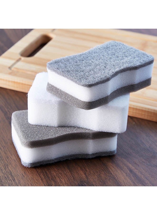 Home Box 3-Piece Cleaning Sponge White/Grey 10.8x3.5x6.6centimeter  - Image 3