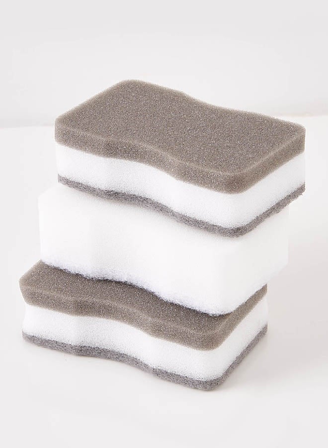 Home Box 3-Piece Cleaning Sponge White/Grey 10.8x3.5x6.6centimeter  - Image 2