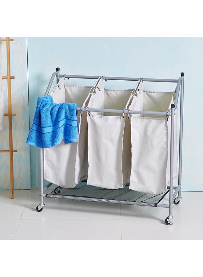Home Box Anita Rolling Laundry Hamper Grey/Beige 431cm  - Image 2