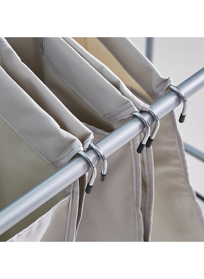 Home Box Anita Rolling Laundry Hamper Grey/Beige 431cm  - Image 4