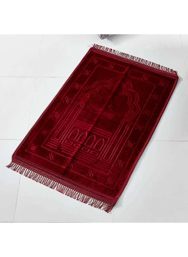 Home Box - Polyester Embossed Prayer Mat Red 80x120cm - Image 1