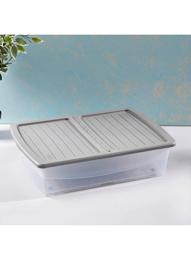 Home Box Underbed Storage Box With Wheels Clear/Grey  - Image 4
