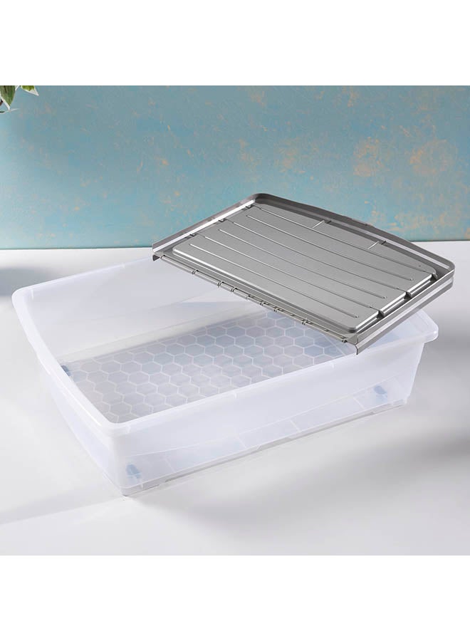 Home Box Underbed Storage Box With Wheels Clear/Grey  - Image 5
