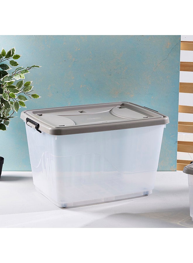 Home Box Kevin Storage Box With Wheels Clear/Black  - Image 2