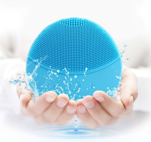 فرشاة تدليك وتنظيف الوجه مزودة بمنفذ USB للشحن أزرق 132جرام - Image 2
