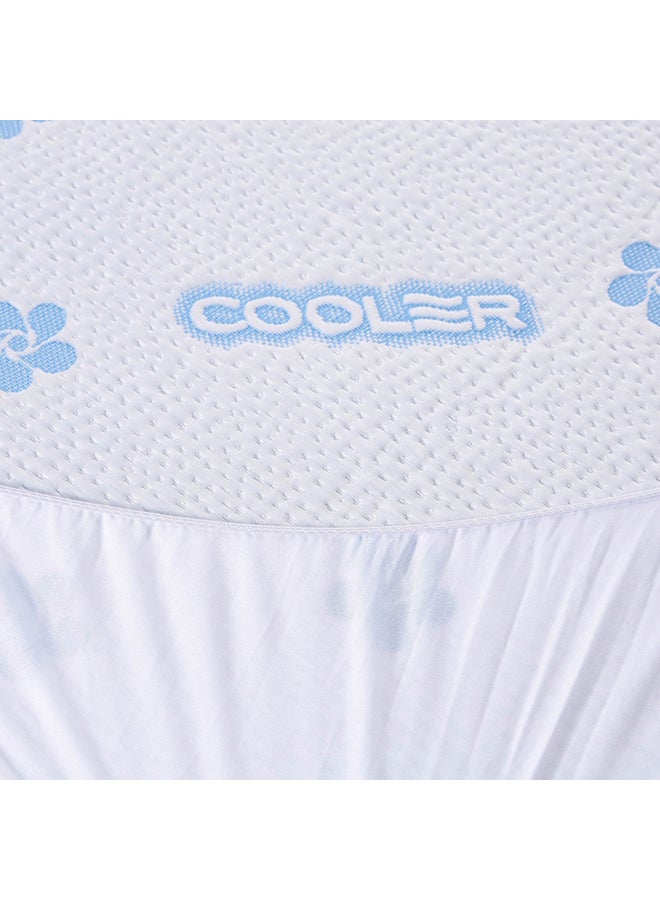 Home Box - Waterproof King Size Mattress Protector Polyester White/Blue - Image 1