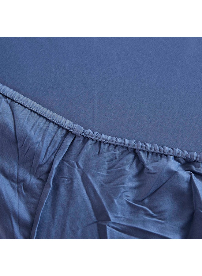Stretchable Single Fitted Sheet Cotton Blue 90x200cm - Image 4