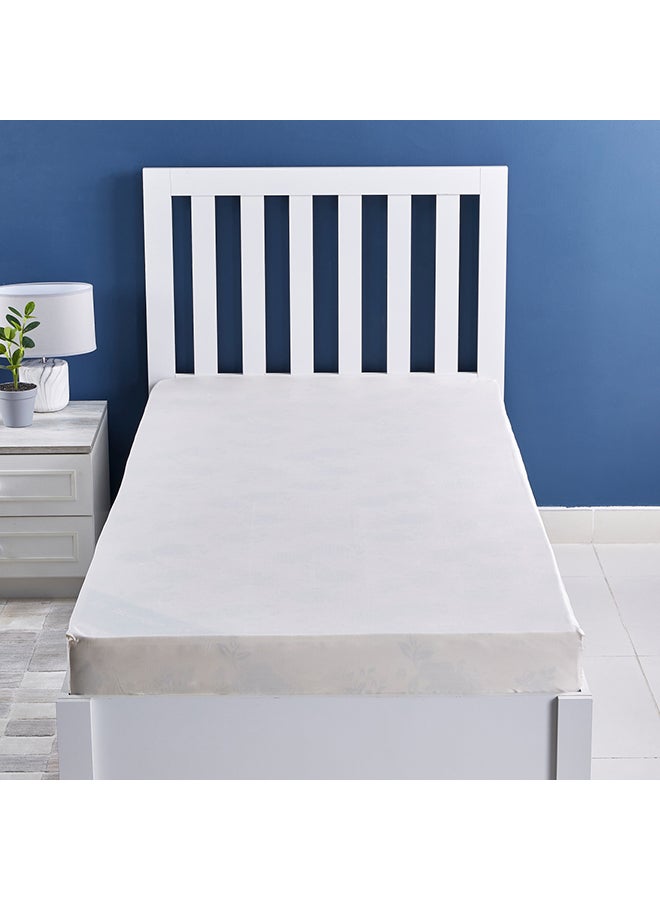 Stretchable Single Fitted Sheet Cotton White 90x200cm - Image 2