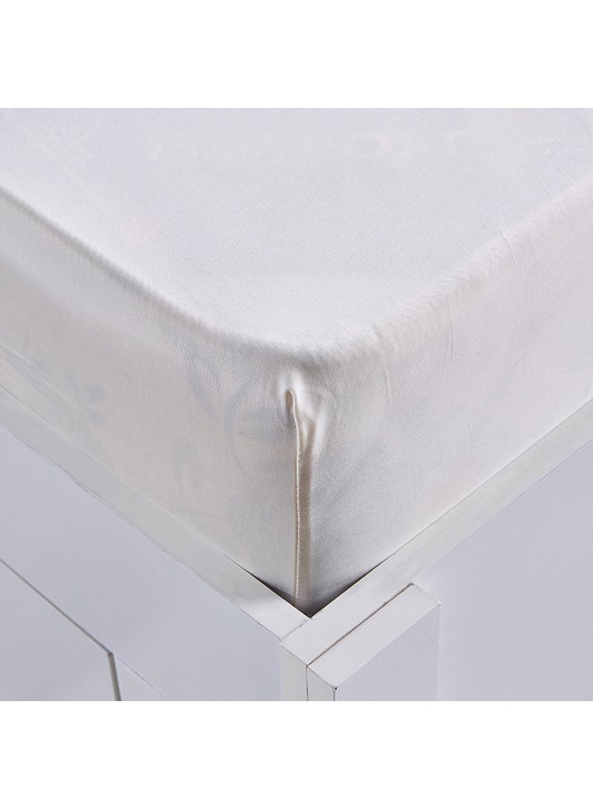 Stretchable Single Fitted Sheet Cotton White 90x200cm - Image 3