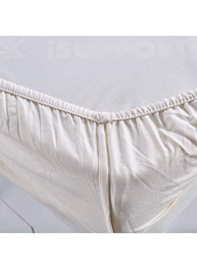 Stretchable Single Fitted Sheet Cotton White 90x200cm - Image 4