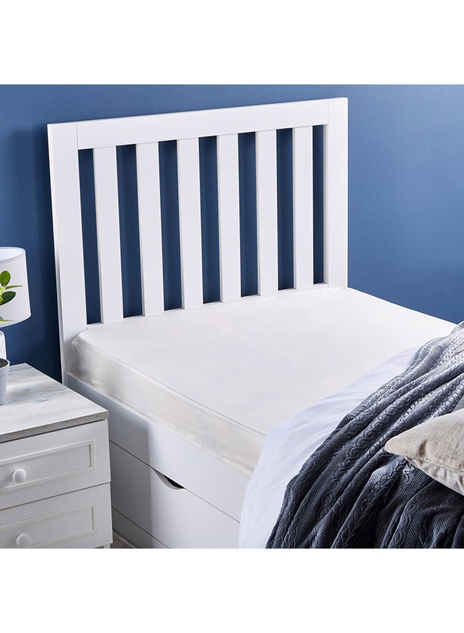 Stretchable Single Fitted Sheet Cotton White 90x200cm - Image 5