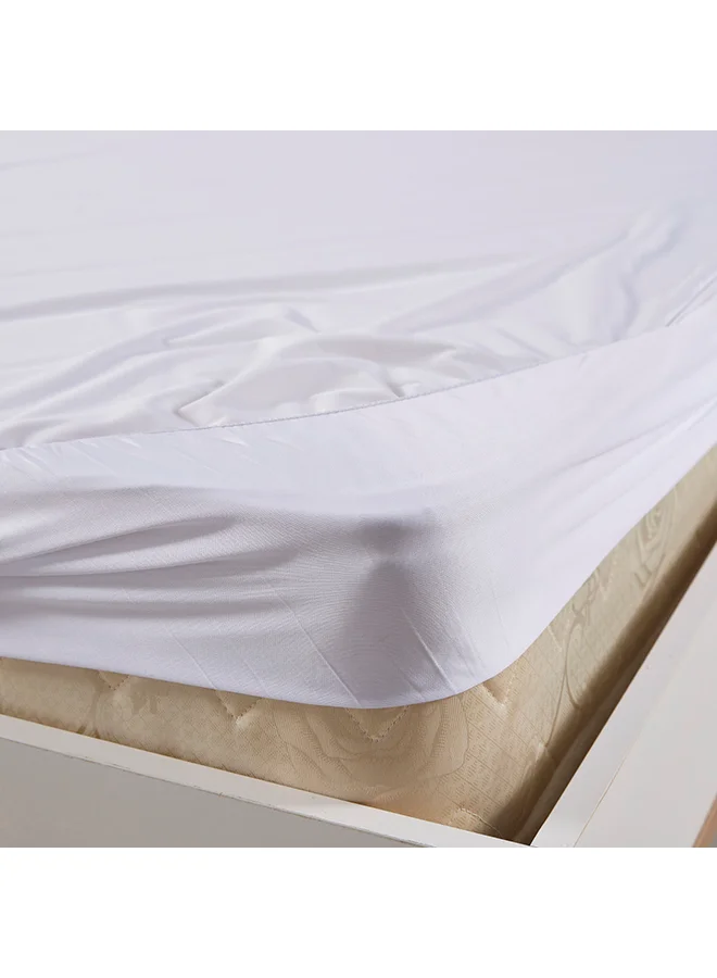 Home Box Twin Mattress Protector Polyester White 120x200cm