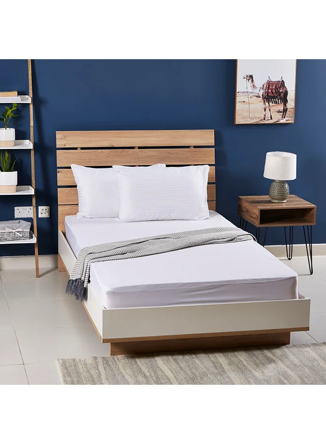 Home Box Twin Mattress Protector Polyester White 120x200cm