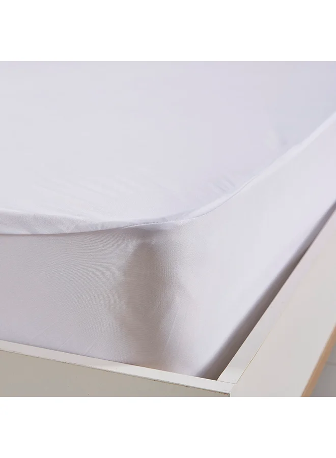 Home Box Twin Mattress Protector Polyester White 120x200cm