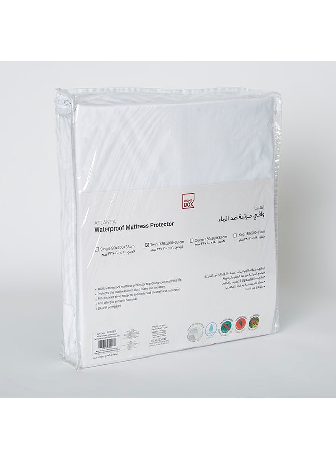 Home Box - Twin Mattress Protector Polyester White 120x200cm - Image 1