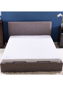 King Size Mattress Protector Polyester White 180x200cm