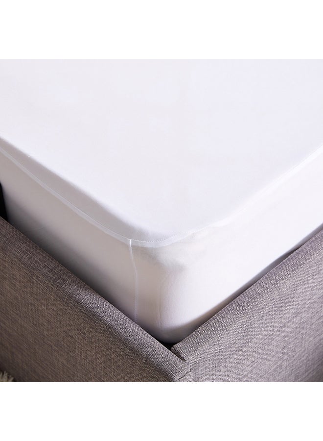 Home Box - King Size Mattress Protector Polyester White 180x200cm - Image 1