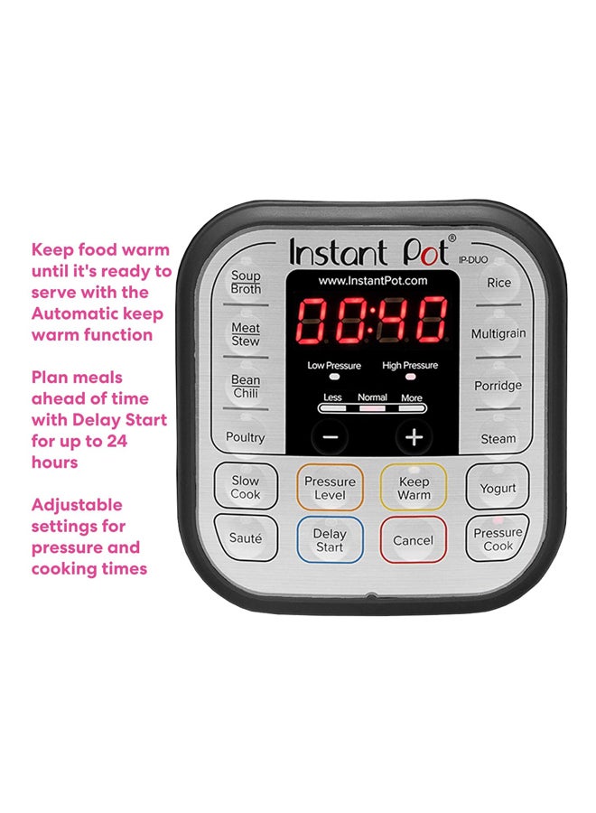 Instant Pot Duo 60 7-in-1 Electric Rice Cooker 1000W 5.7 L DUO60V3 Silver/Black - Image 5