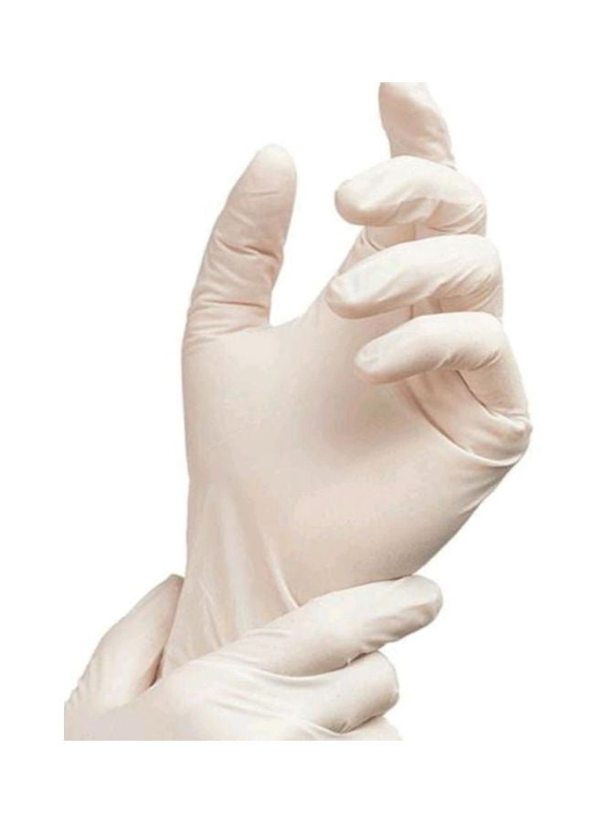 Falcon 100-Pieces Powder Free Latex Disposable Examination Gloves White Medium  - Image 2