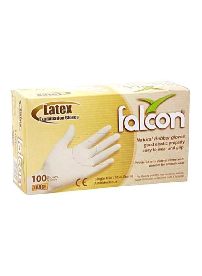 Falcon 100-Piece Disposable Gloves Set White L - Image 1