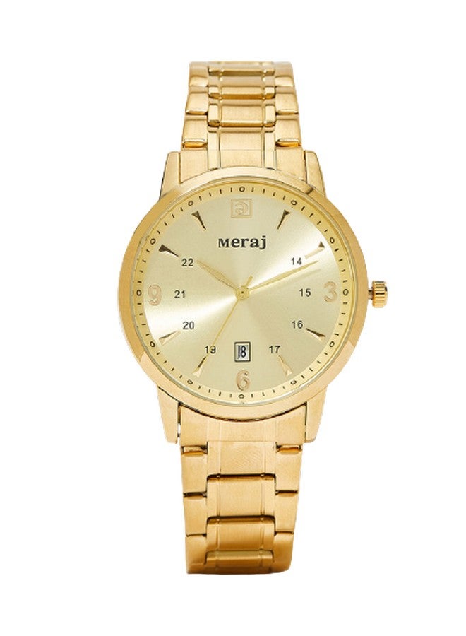 MERAJ Men's Office Wear Analog Watch MJ536 - 42 mm - Gold - Image 1