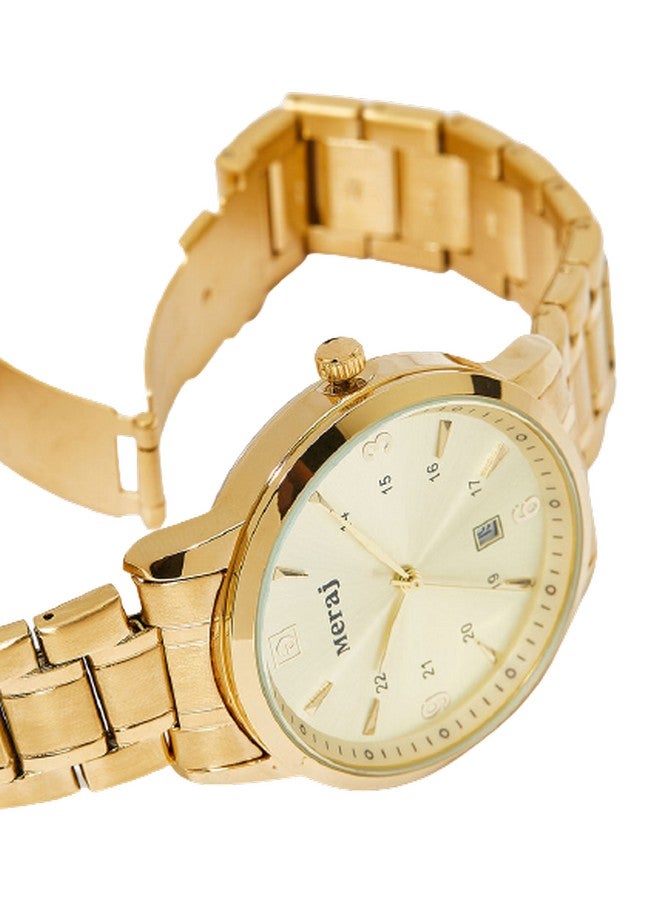 MERAJ Men's Office Wear Analog Watch MJ536 - 42 mm - Gold - Image 2
