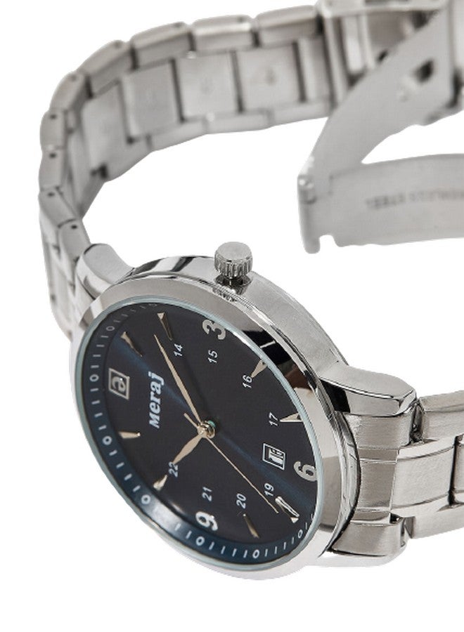 MERAJ Men's Office Wear Analog Watch MJ539 - 42 mm - Silver - Image 2