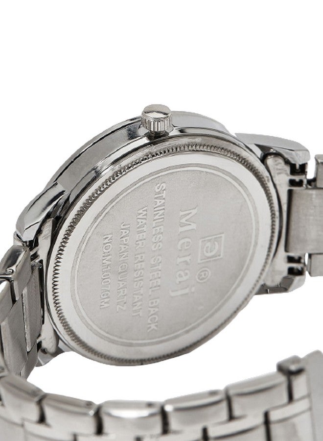 MERAJ Men's Office Wear Analog Watch MJ539 - 42 mm - Silver - Image 3