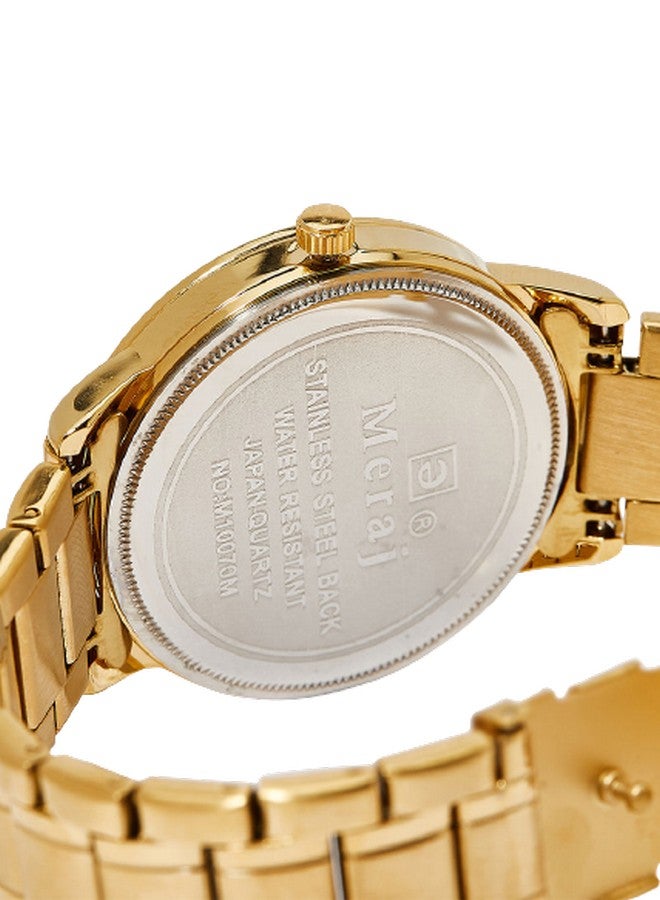 MERAJ Men's Office Wear Analog Watch MJ536 - 42 mm - Gold - Image 3
