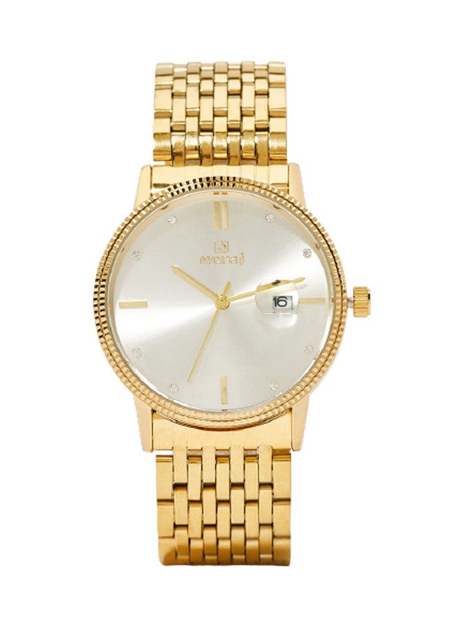 MERAJ Men's Classic Fashion Wear Analog Watch MJ544 - 42 mm - Gold - Image 1