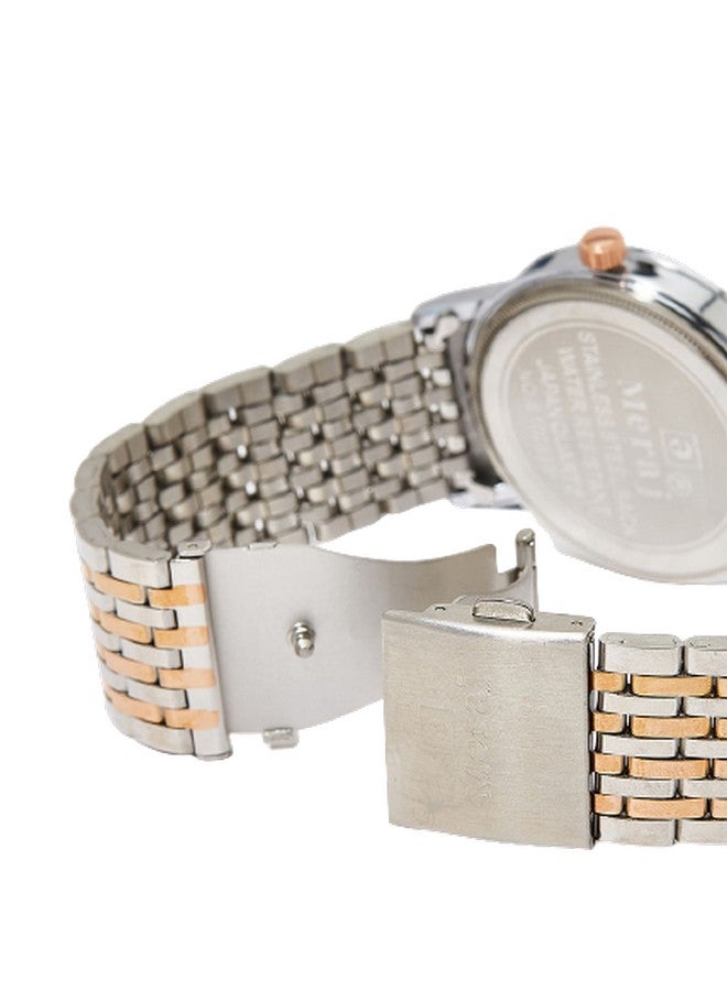 MERAJ Men's Classic Fashion Wear Analog Watch MJ548 - 42 mm - Dual Tone - Image 4