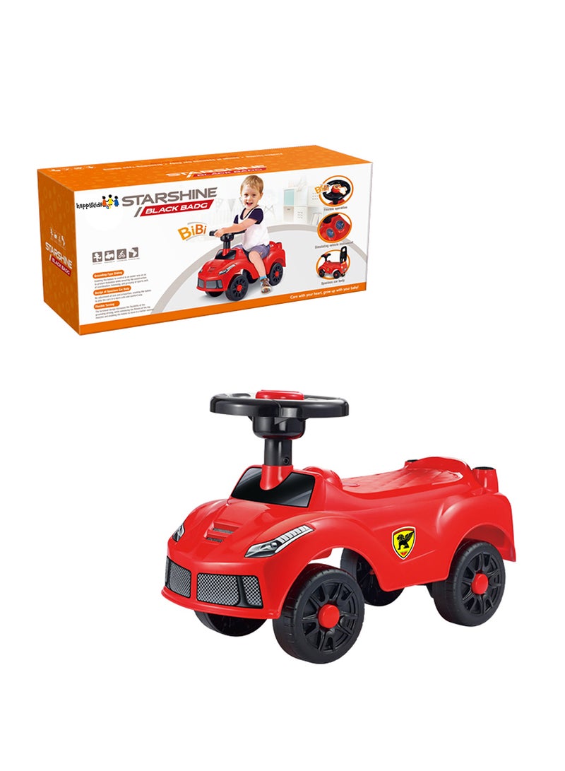 High-Quality Indoor And Outdoor Ride-On Car- Assorted Baby Toddler Toy, Red/Black 50x33x21.5cm