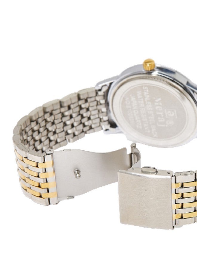 MERAJ Men's Classic Fashion Wear Analog Watch MJ546 - 42 mm - Dual Tone - Image 4